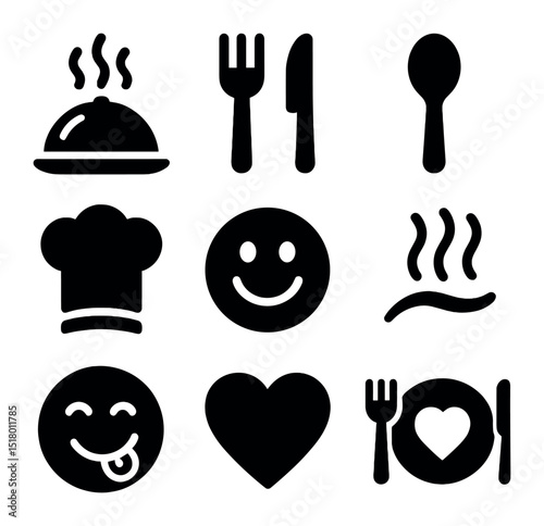 Workplace Biohacks Icons. Solid, filled icons set of workplace biohacks: ergonomic chair, wrist support,