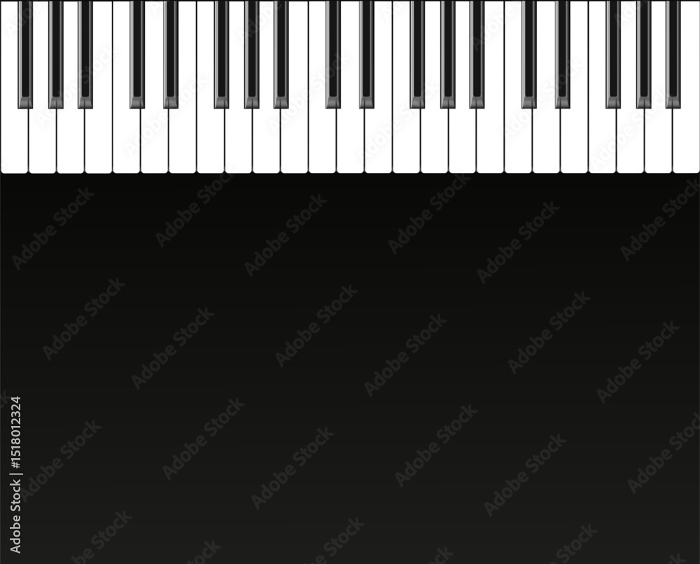 Fototapeta premium musical instrument row of black and white keys vector illustration