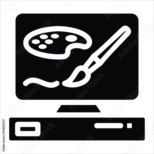 digital painting icon element for design