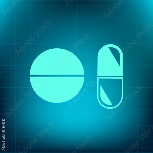 Vector icon on a blue background with a gradient