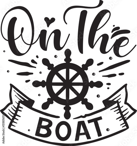 On the boat vector design element file
