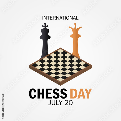 Vector graphic of International Chess Day for International Chess Day celebration.