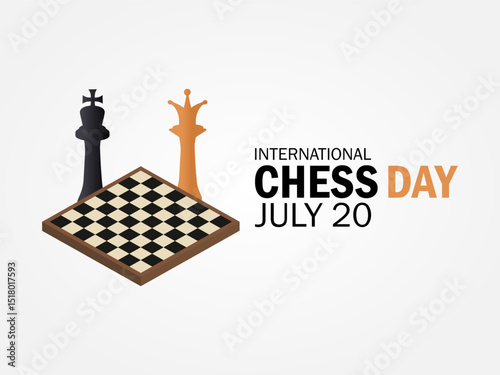 Vector graphic of International Chess Day for International Chess Day celebration.
