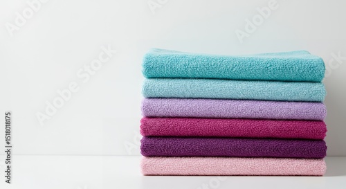  Stack of Colorful Soft Towels
