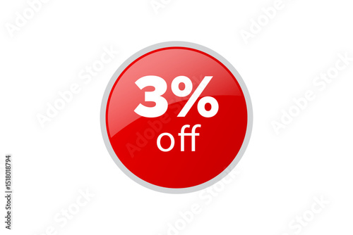 3% vector image on white background.