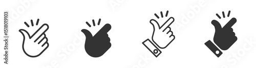 Finger snap vector icons set. Easy vector signs