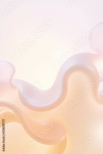 Abstract shapes with soft pastel colors creating a serene background with gentle waves and curves