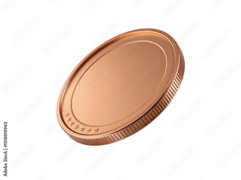 Shiny coin with smooth surface and ridged edge reflects light beautifully, showcasing its metallic charm and elegance Shiny coin with smooth surface and ridged edge reflects light beautifully, showcasing its metallic charm and elegance