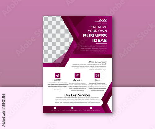 Corporate creative and abstract business flyer design. Business flyer template design set with graphic elements, perfect for creative professional business.