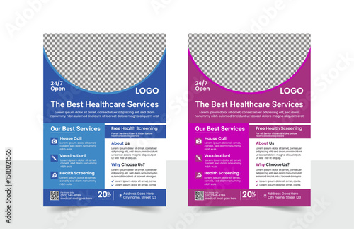 Medical healthcare flyer design template  for presentation , medical eye catching  flyer layout new stylish editable design.
