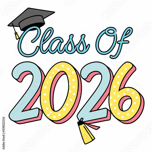 Stylish Class of 2026 Graduation Design with Diploma