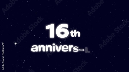 Wallpaper Mural 16th Happy Anniversary Text Animation – Celebration, Greeting, Wishes, Message for Events, Holiday, Festival – Festive Animated Design for Special Occasions Torontodigital.ca