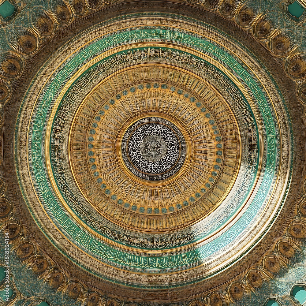 Obraz premium Ornate, golden dome ceiling with intricate patterns