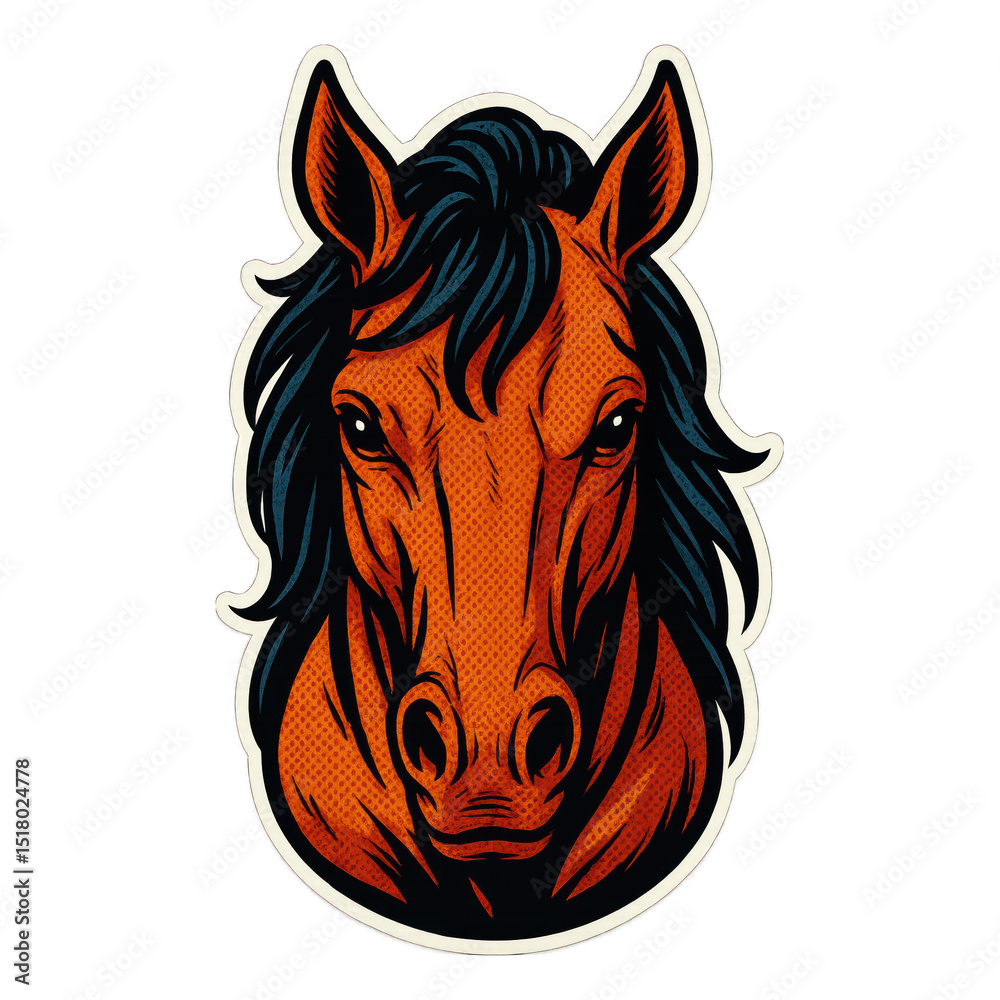 Obraz premium PNG Bold horse head illustration.