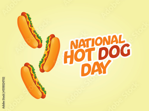 Vector graphic of National Hot Dog Day for National Hot Dog Day celebration.