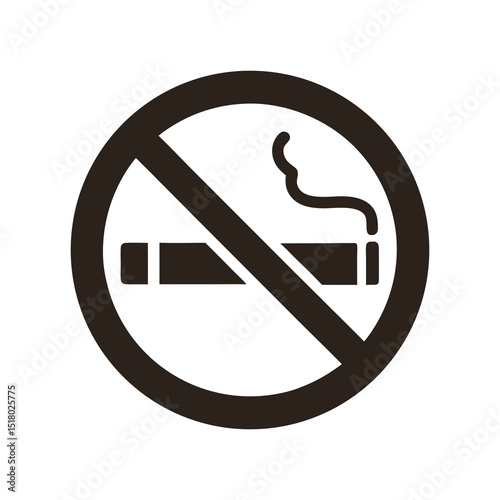 no smoking sign vector illustration silhouette on white background