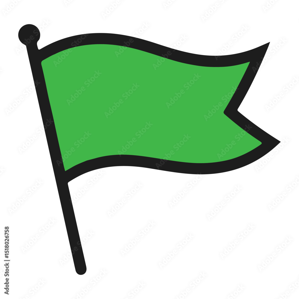 vector illustration of a green flag vector illustration of a green flag