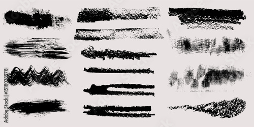 Brush strokes vector. Set of text boxes. Paintbrush collection. Grunge design elements. Dirty texture banners. Painted rectangles and long strokes