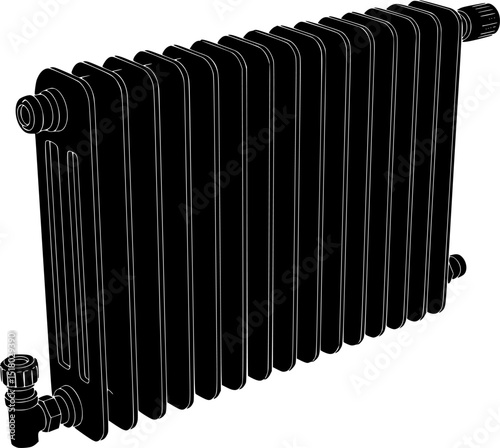 radiator line art silhouette vector illustration
