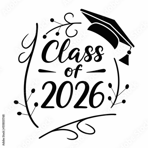 Editable Class of 2026 Graduation Badge for Prints