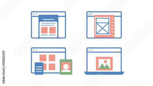 Website Design Elements Mockup Browser Windows Mobile Layouts Responsive Design UI Kit Web Development App