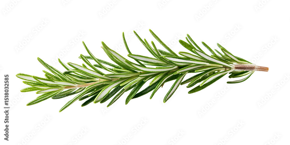Fototapeta premium Close-up vibrant rosemary sprig on black backdrop, highlighting its freshness and culinary use