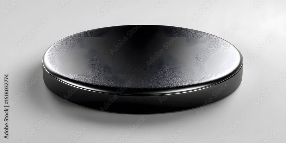 Sleek, matte black wireless charging pad, central on white minimalist desk. Soft side light. Ample surrounding area. Photorealistic, subtle pad texture. Elevated angle. Sleek, matte black wireless charging pad, central on white minimalist desk. Soft side light. Ample surrounding area. Photorealistic, subtle pad texture. Elevated angle.