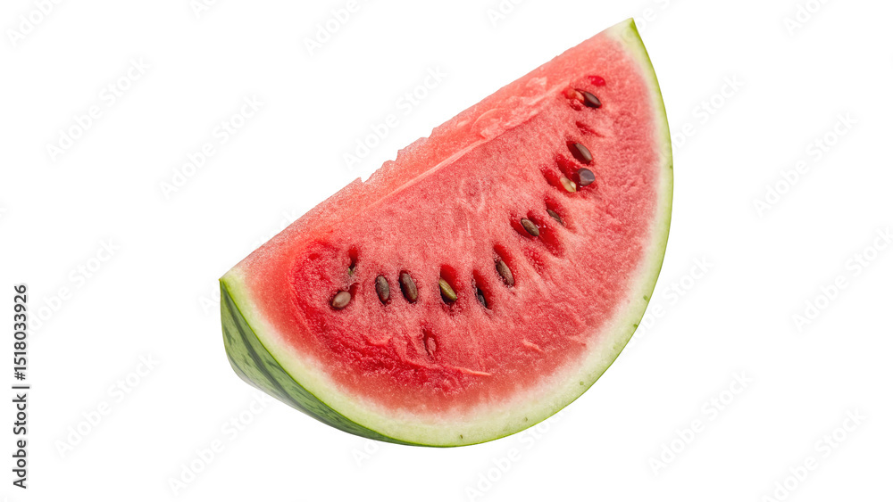 Freshly Cut Slice of Watermelon isolated on transparent background Freshly Cut Slice of Watermelon isolated on transparent background