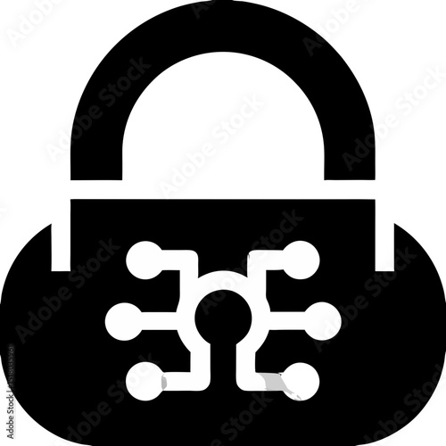 Digital Security Icon Depicting Cloud Computing and Data Protection