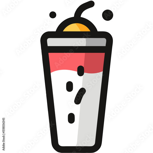Layered Strawberry Smoothie with Orange Garnish