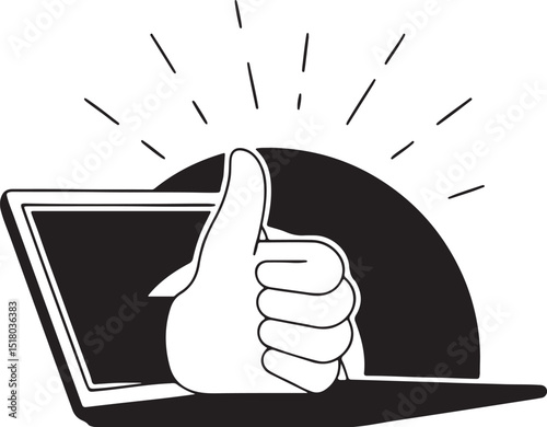 Thumbs-up and thumbs-down hand gestures, good or bad sign concept