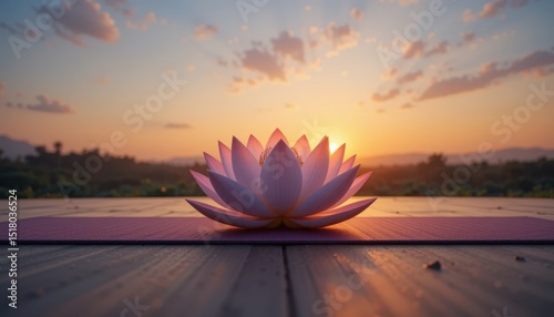 lotus on sunset, yoga mindfullnes flowers