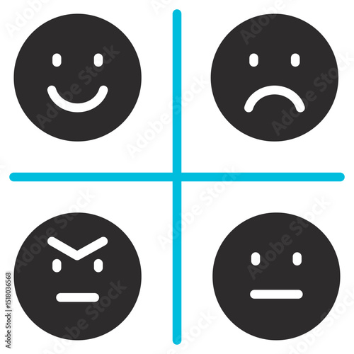 Emotion Glyph Blue Grey Icon