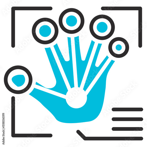 Gesture Control Glyph Blue Grey Icon