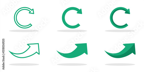 Arrow flat set icon. Colorful arrow symbols. Arrow isolated on white background vector graphic elements.