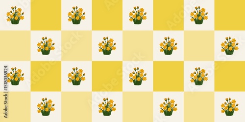 Fototapeta Naklejka Na Ścianę i Meble -  Seamless watercolour and unique floral pattern background for covers, notes, banner. Soft backgrounds colour. Watercolour art work. Flower stalk. Colourful flower.