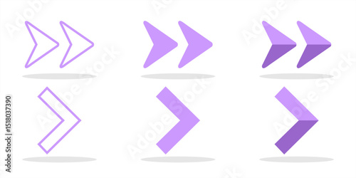 Arrow flat set icon. Colorful arrow symbols. Arrow isolated on white background vector graphic elements.