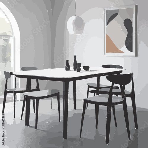 dining room interior with table