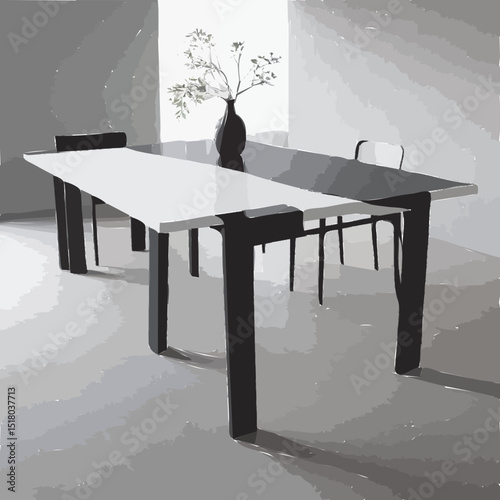 illustration of a dining table 