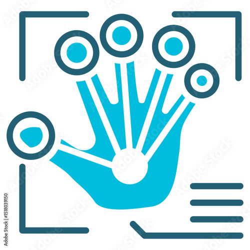 Gesture Control Glyph Blue Icon