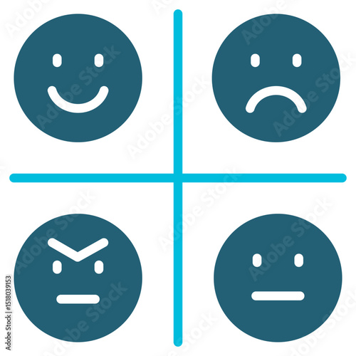 Emotion Glyph Blue Icon