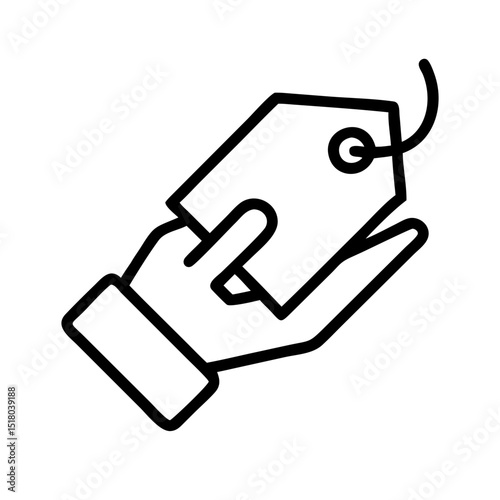 Hand holding price tag Vector  
