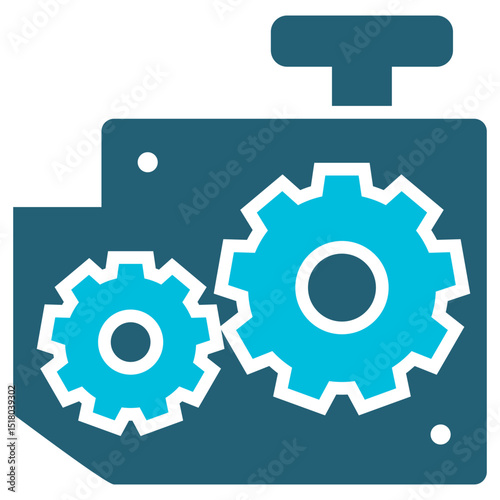 Machine Glyph Blue Icon