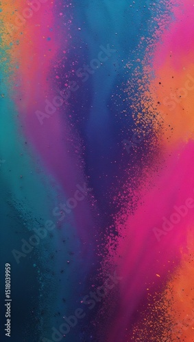 Abstract Gradient Artwork with Teal to Pink and Orange Textured Grainy Overlay