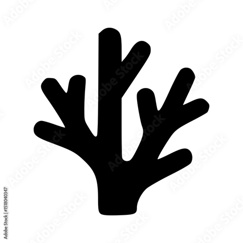 Simple Black Silhouette Minimalist Branch Tree Plant Nature Icon Symbol