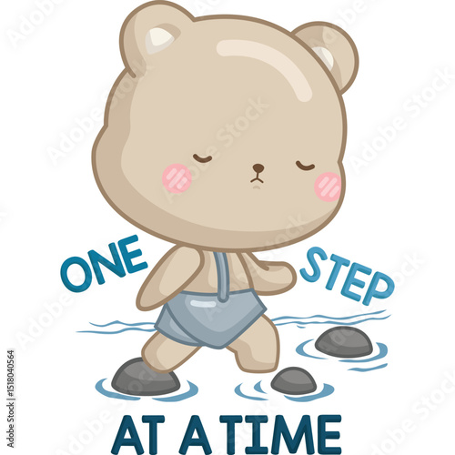a vector of a cute bear with some motivational quotes
