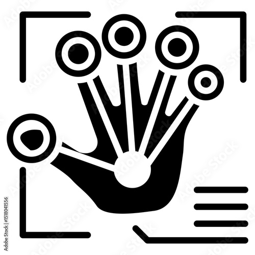 Gesture Control Glyph Black Icon