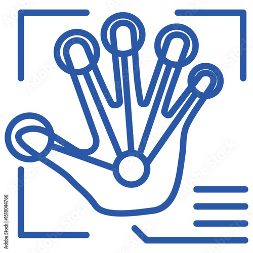 Gesture Control Blue Line Icon