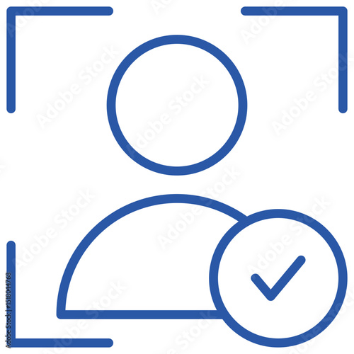 Recognition Blue Line Icon