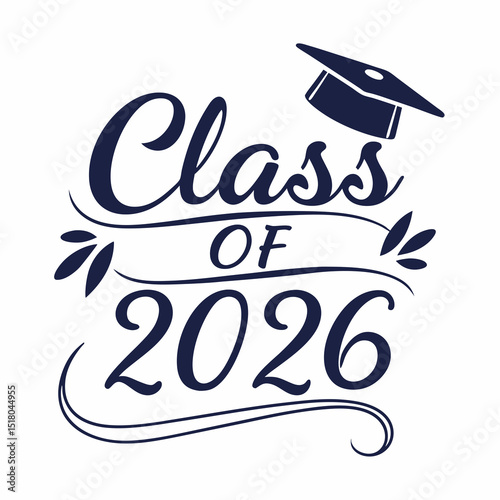 Class of 2026 School Spirit Emblem Vector